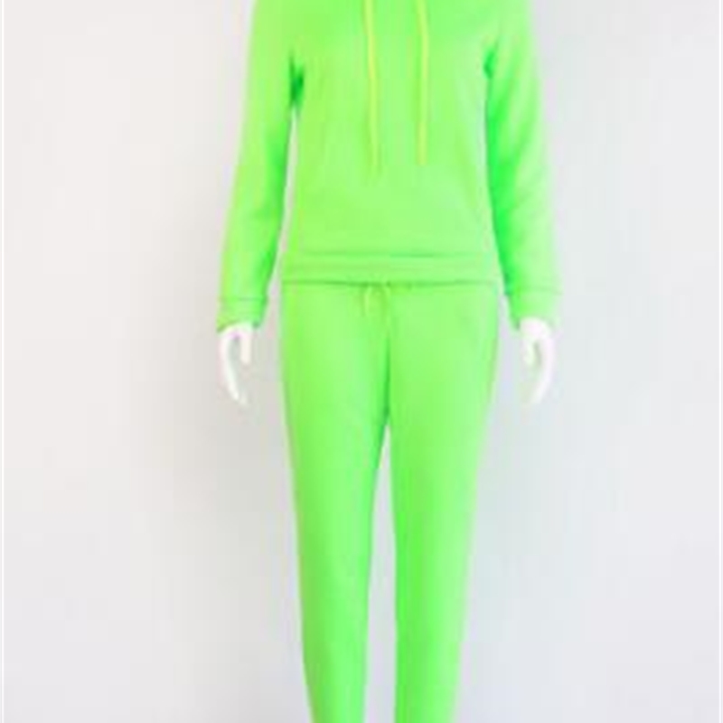 BKLD Pure color sport hoodie suit long sleeve hooded outfit 2 Piece Set Casual Sport Suit Women Blue Tracksuit Set Top and Pants