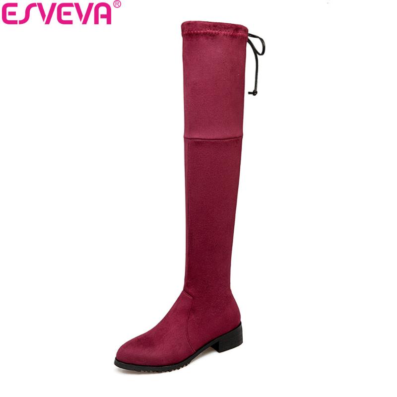 ESVEVA 2020 Square Heel Woman Stretch Fabric Over The Knee Boots Short Plush Women Shoes Winter Ladies Fashion Boots Size 34-43, Black
ESVEVA 2020 Square Heel Woman Stretch Fabric Over The Knee Boots Short Plush Women Shoes Winter Ladies Fashion Boots Size 34-43, Black