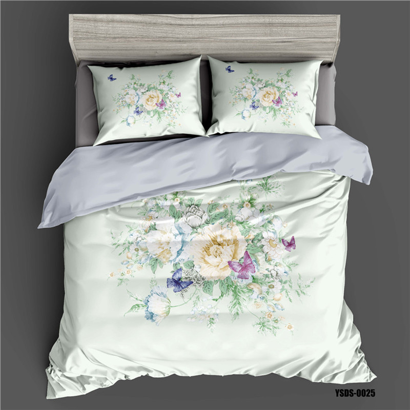 Digital printed three-piece bedding quilt single and double