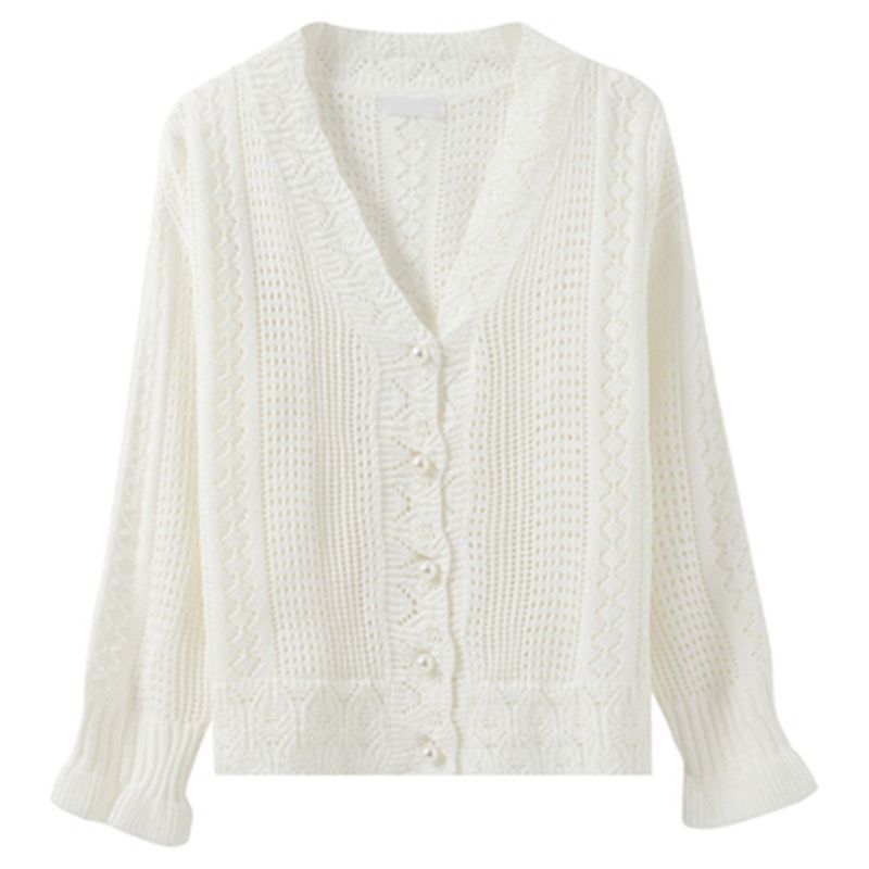 Women Long Sleeve Loose Sweater Cardigan Hollow Out Knitted V-Neck Button Coat F3MD, Green 
Women Long Sleeve Loose Sweater Cardigan Hollow Out Knitted V-Neck Button Coat F3MD, Green