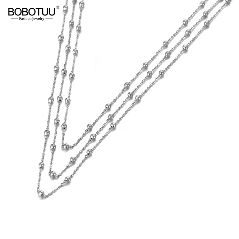 BOBOTUU Trendy Bohemia Stainless Steel Three-layer Beads Chain Choker Necklace Beach Jewelry Pendant Necklace For Women BN19126
BOBOTUU Trendy Bohemia Stainless Steel Three-layer Beads Chain Choker Necklace Beach Jewelry Pendant Necklace For Women BN19126