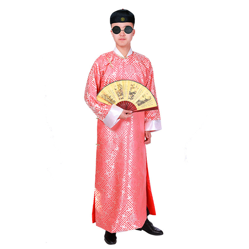 Traditional ethnic clothing Chinese tang suit cheongsam for men Crosstalk Drama Robes Oriental ancient long gown