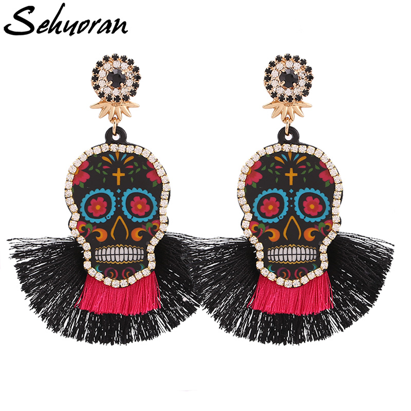 Sehouran Fashion Oorbellen Dangle Tassel Earrings For Women Multicolored Skull Pendant Fringed Drop Earrings Wedding Party Gifts
Sehouran Fashion Oorbellen Dangle Tassel Earrings For Women Multicolored Skull Pendant Fringed Drop Earrings Wedding Party Gifts
