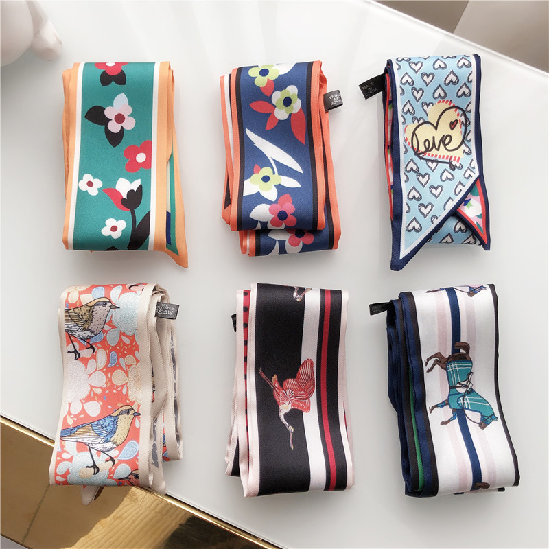 Fashion Skinny Hair Scarf For Women Twill Silk Wrist Ribbons Printed Headband 90cm*5cm Cute Handle Long Neck Scarves For Ladies
Fashion Skinny Hair Scarf For Women Twill Silk Wrist Ribbons Printed Headband 90cm*5cm Cute Handle Long Neck Scarves For Ladies