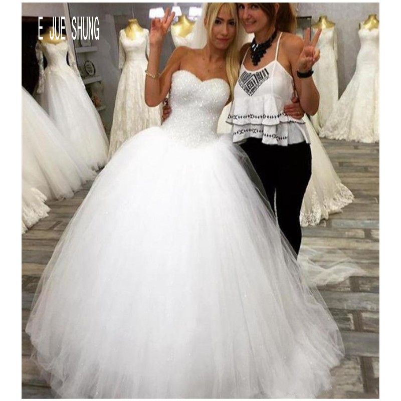 E JUE SHUNG Bling White Sequin Ball Gown Wedding Dresses Sweetheart Neck Lace Up Back Tulle Bride Bridal Gowns Vestido De Noiva
E JUE SHUNG Bling White Sequin Ball Gown Wedding Dresses Sweetheart Neck Lace Up Back Tulle Bride Bridal Gowns Vestido De Noiva