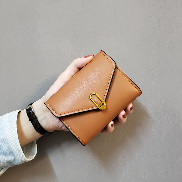 ins new love European and American simple designer women039s wallet women short threefold small purse women039s coin purse