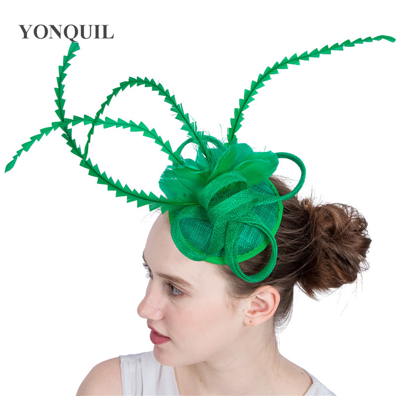 17 Colors Top quality sinamay green Feather fascinator base hats for race party church royal ascot hats wedding chic DIY millinery SYF130
17 Colors Top quality sinamay green Feather fascinator base hats for race party church royal ascot hats wedding chic DIY millinery SYF130