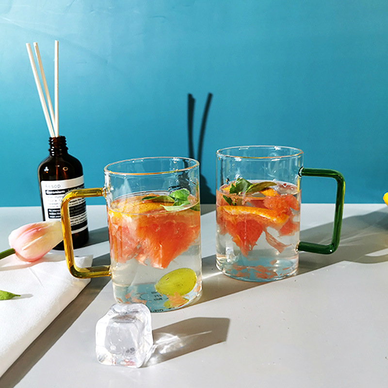 350ML Color Handle Clear Glass Coke Mug with Handle Green Mug Home Breakfast Milk Cold Drink Juice Cup
350ML Color Handle Clear Glass Coke Mug with Handle Green Mug Home Breakfast Milk Cold Drink Juice Cup