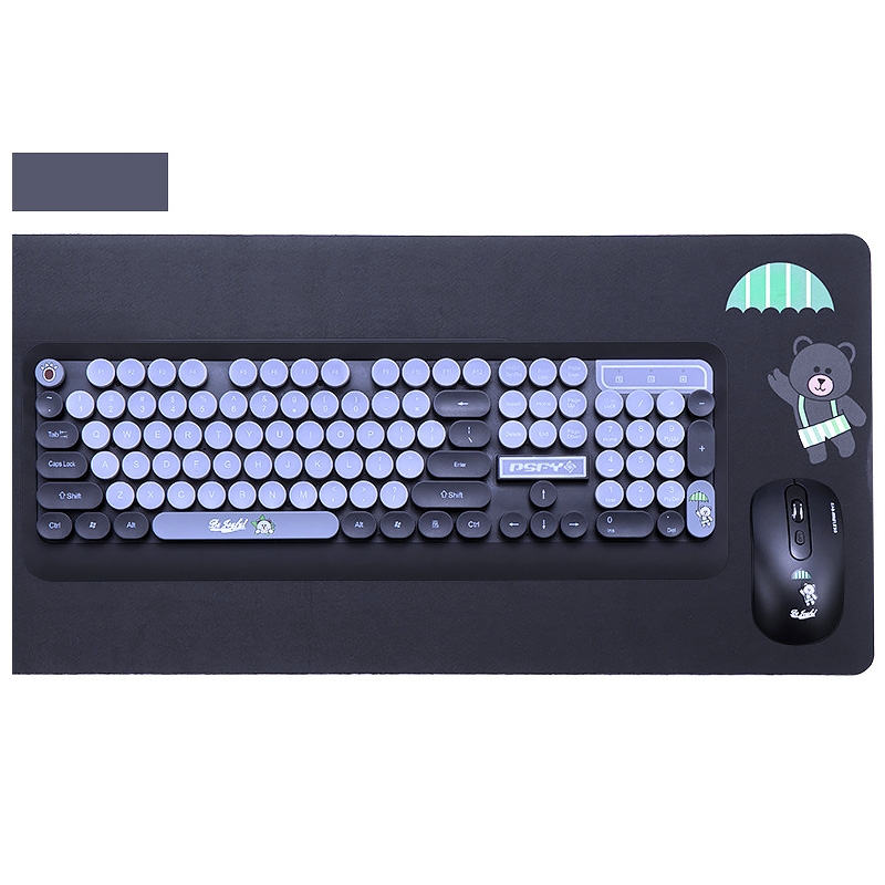 

Wireless Keyboard and Mouse Set Bluetooth Retro Punk Typewriter Design 104 Keys for Office PC Desktop Notebook Mac Windows #K68