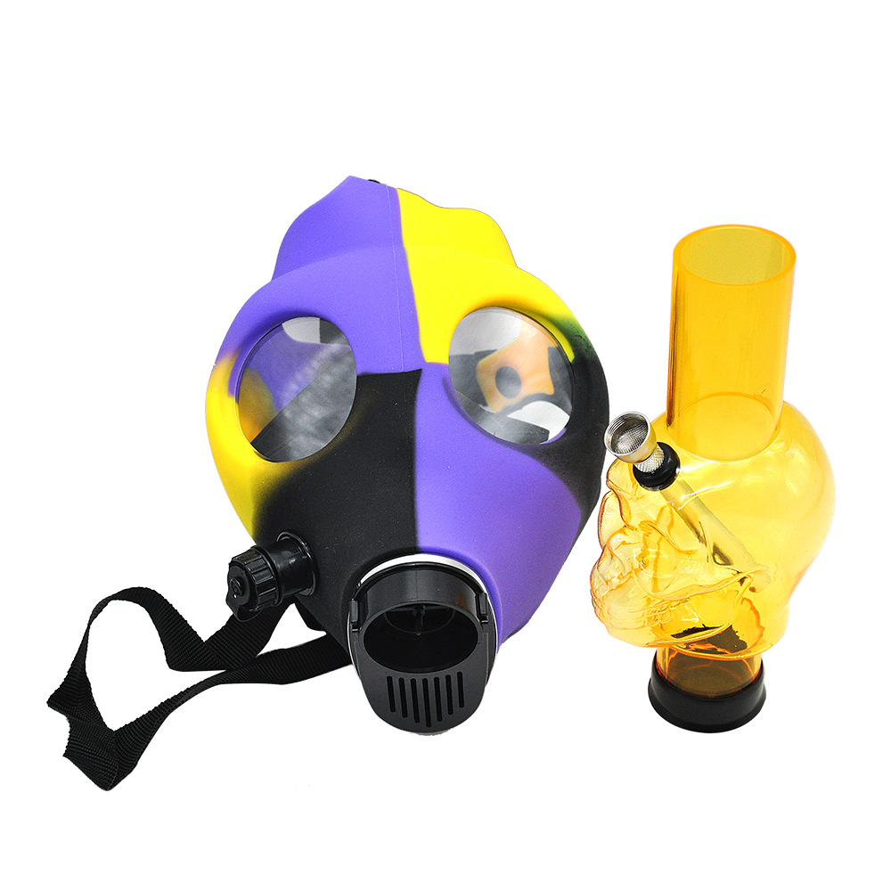 Gas mask glass water bongs mini dab rigs silicone bong pipe for retail wholesale hookahs
Gas mask glass water bongs mini dab rigs silicone bong pipe for retail wholesale hookahs