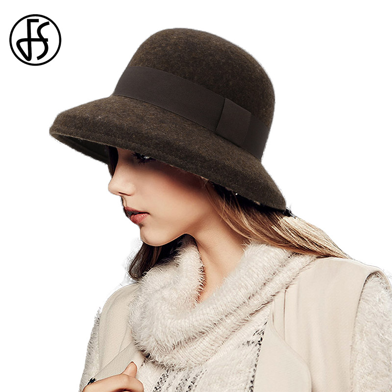 FS Winter Vintage Wool Woman Hats Elegant Brown Round Cap Party Wide Brim Felt Feodra Cloche Hat Cappello Donna Elegante, Brown wool hat
FS Winter Vintage Wool Woman Hats Elegant Brown Round Cap Party Wide Brim Felt Feodra Cloche Hat Cappello Donna Elegante, Brown wool hat