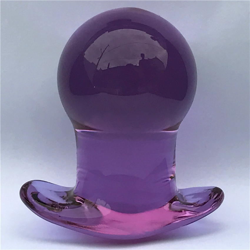 New Purple Crystal 50mm Large Butt Plug Vagina Ball Glass Dilatador Anal Dildo Bead Prostata Massage Ass Buttplug Gay Sex Toys Y200422