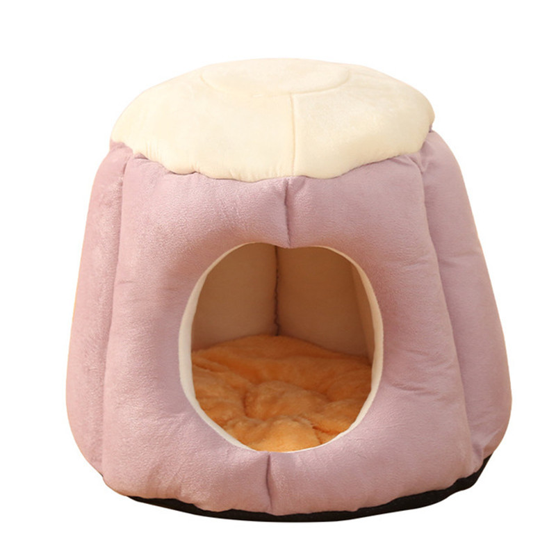 Soft Foldable Cat Kitten House Warm Soft Winter Cotton Pet Dog Cat Bed Kennel Tent Cozy Nest For Small Dogs Pet Supply