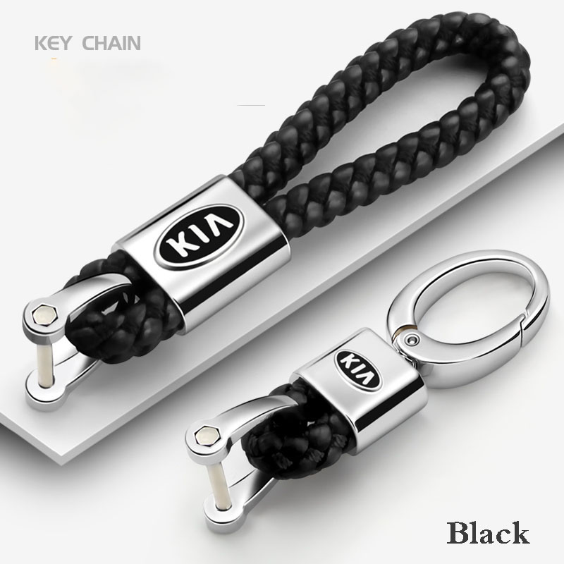 

Keychains Leather Zinc Alloy Car Key Rings Keychain Chain For KIA K2/3/4/5 Stinger Sportage Soul Sorento Seltos Forte Optima Ceed Rio