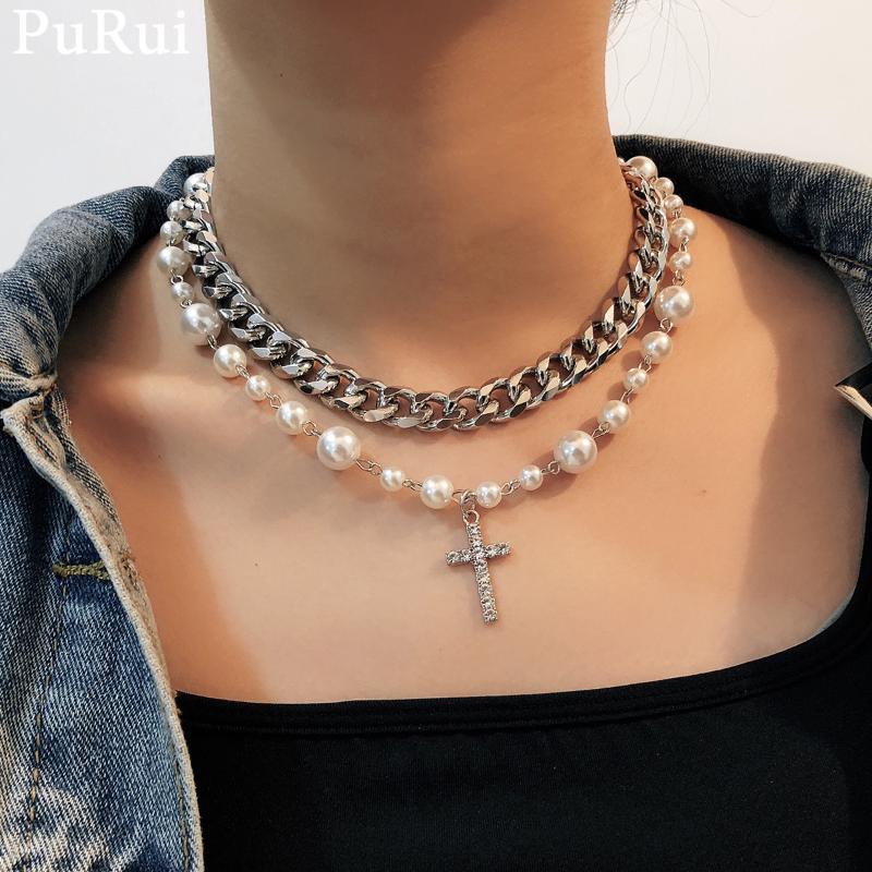 Iced Out Chain Cross Pedant Necklace for Women Baroque Imitation Pearls Cuban Chain Link Choker Necklace Fashion Jewelry
Iced Out Chain Cross Pedant Necklace for Women Baroque Imitation Pearls Cuban Chain Link Choker Necklace Fashion Jewelry