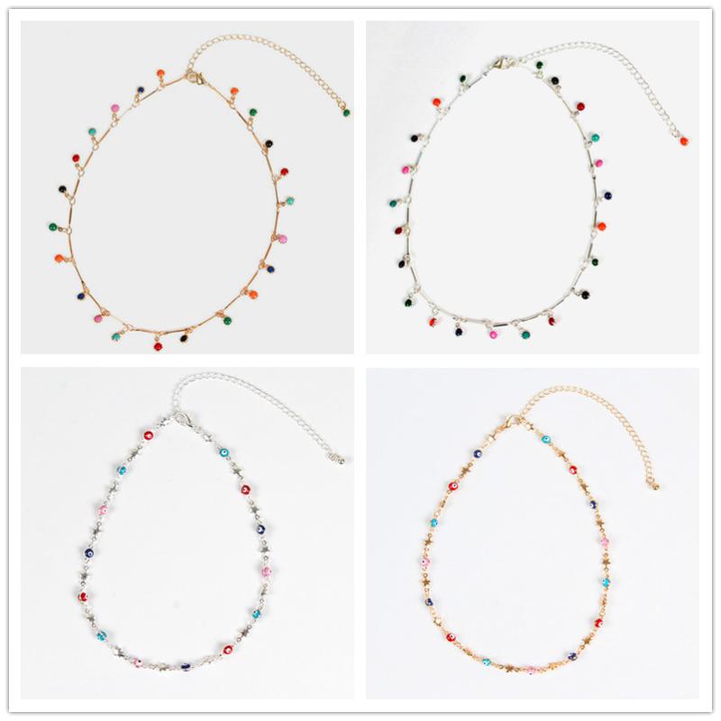 Gothic Single Layer Color Crystal Bead Pendant Clavicle Chain Necklace Women Boho Gold Evil Eye Choker Necklace Fashion Jewelry
Gothic Single Layer Color Crystal Bead Pendant Clavicle Chain Necklace Women Boho Gold Evil Eye Choker Necklace Fashion Jewelry