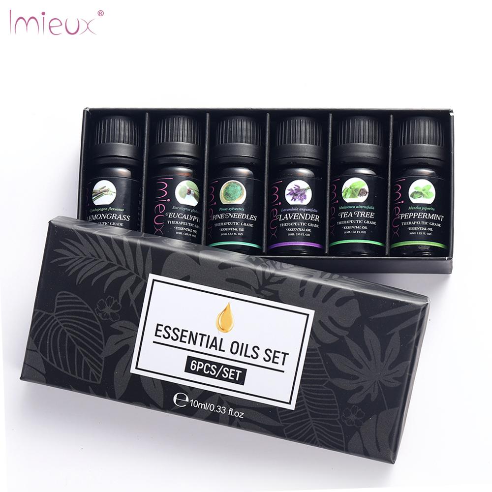 IMIEUX Pure Natural Plant Essential Oils Set Massage Aromatherapy Fragrance 6Pcs/set Gift Box 10ML Air Fresh Bath Diffuser
IMIEUX Pure Natural Plant Essential Oils Set Massage Aromatherapy Fragrance 6Pcs/set Gift Box 10ML Air Fresh Bath Diffuser