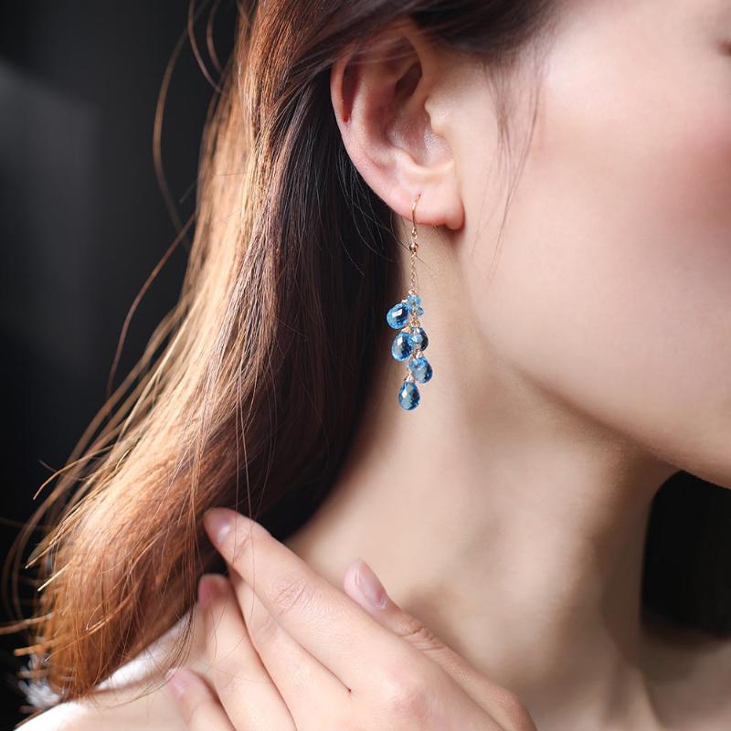 DAIMI Yellow 18K Gold Blue Topaz Earrings Female Simple Valentine's Day Gift For Girlfriend Earrings
DAIMI Yellow 18K Gold Blue Topaz Earrings Female Simple Valentine's Day Gift For Girlfriend Earrings