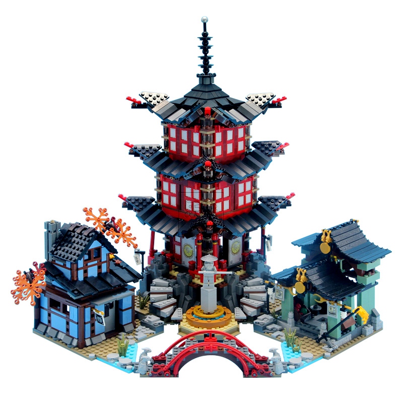 06022 2028Pcs Ninja Temple of Airjitzu Building Blocks 70751 for Boys and Girls Gifts 89009