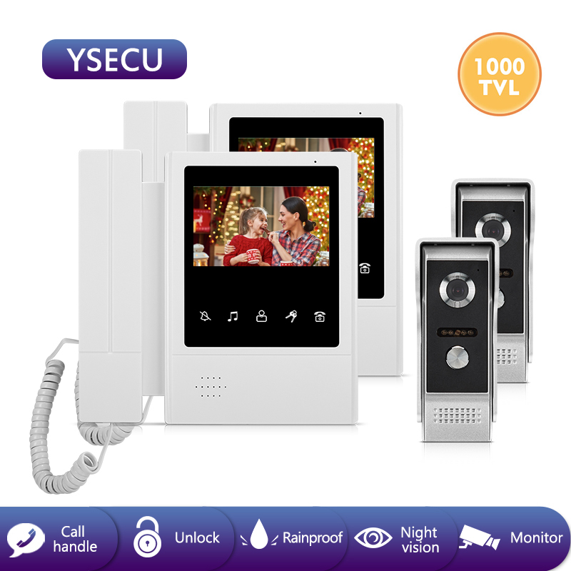 YSECU 4.3 inch 1000TVL LCD Wired Video Door Phone System Visual Intercom Doorbell with 2 Cameras for Home Security
YSECU 4.3 inch 1000TVL LCD Wired Video Door Phone System Visual Intercom Doorbell with 2 Cameras for Home Security