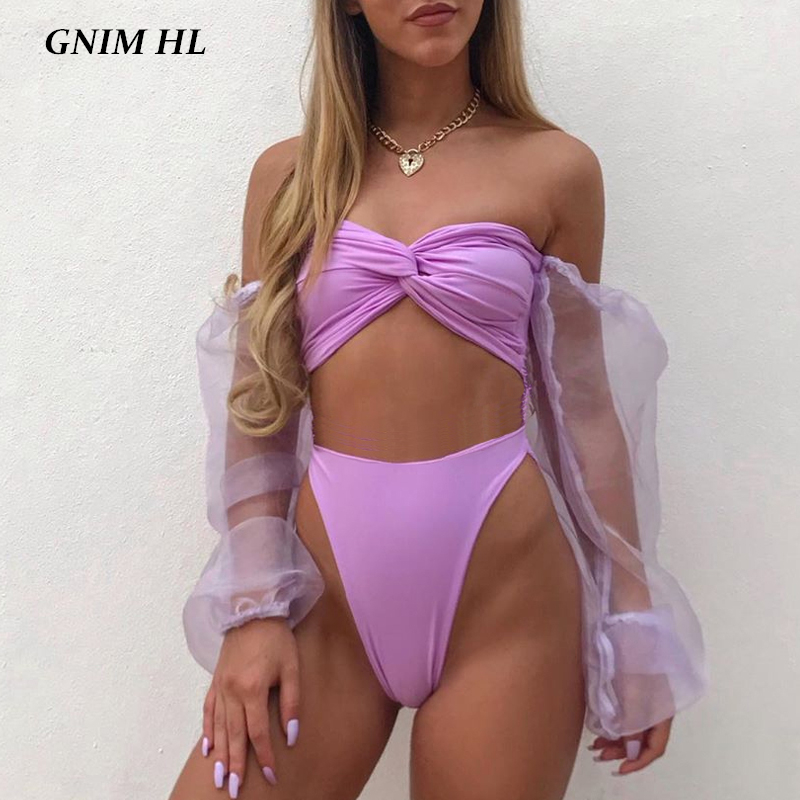 GNIM High Waist Swimsuit Women Push Up Brazilian Biquini Chiffon Puff Long Sleeve Bikini Swimwear 2020 Sexy Bathing Suit Women, White;black
GNIM High Waist Swimsuit Women Push Up Brazilian Biquini Chiffon Puff Long Sleeve Bikini Swimwear 2020 Sexy Bathing Suit Women, White;black
