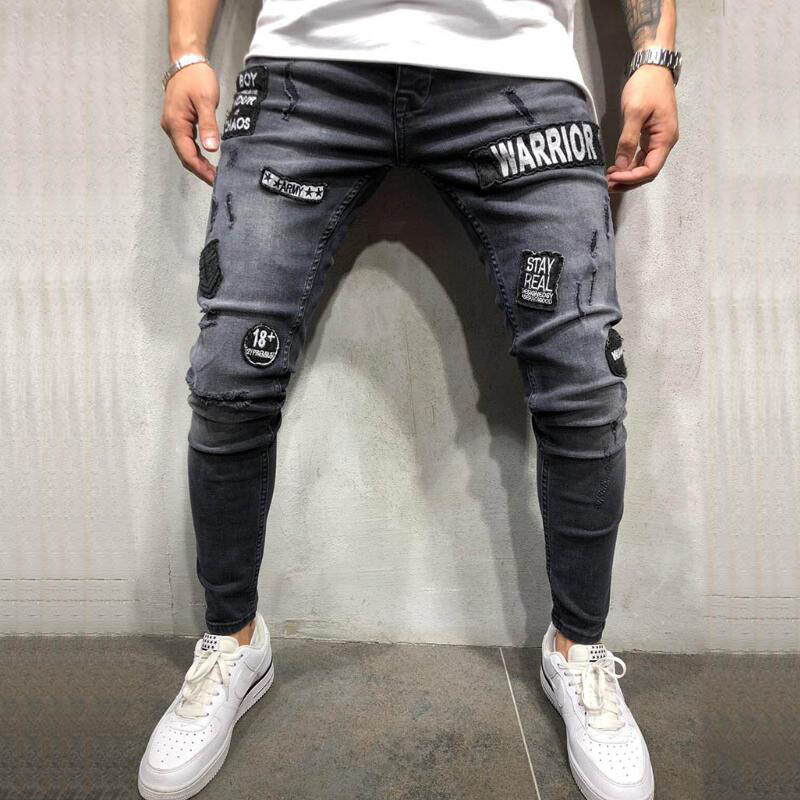 Black Skinny Jeans Men Fashion Knee Hole Embroidery Distressed Jeans Hombre Casual Slim Fit Appliques Stretch Denim Pencil Pants
Black Skinny Jeans Men Fashion Knee Hole Embroidery Distressed Jeans Hombre Casual Slim Fit Appliques Stretch Denim Pencil Pants