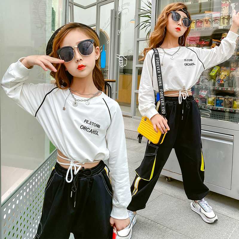 Spring Autumn Streetwear Children Girls Clothes Cotton White Letter Sweatshirt Waist Cross-strap Tops Hip hop Kids Girls Sweater
Spring Autumn Streetwear Children Girls Clothes Cotton White Letter Sweatshirt Waist Cross-strap Tops Hip hop Kids Girls Sweater