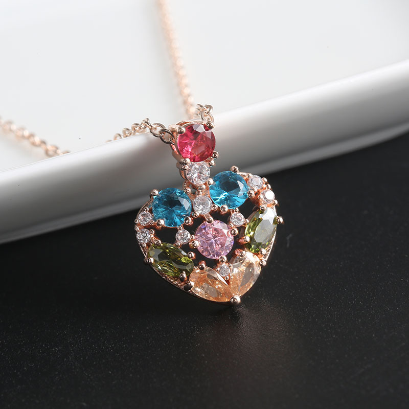 Women's Rose Gold Plated Heart Necklace Colour Gems Cocktail Party Crystal Necklace Anniversary Jewelry Birthday Lover's Gifts
Women's Rose Gold Plated Heart Necklace Colour Gems Cocktail Party Crystal Necklace Anniversary Jewelry Birthday Lover's Gifts