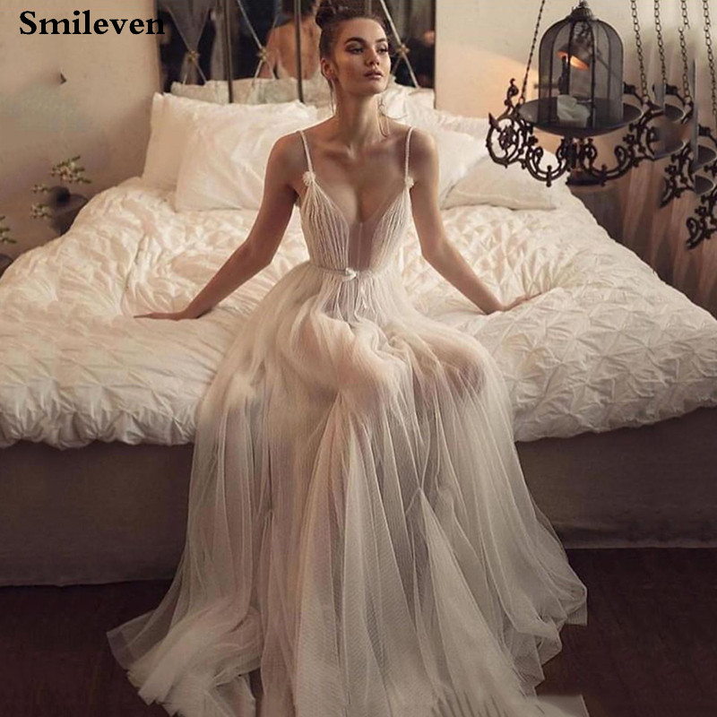 Smileven Boho Wedding Dress Robe De Mariee Sexy Bridal Dresses Spaghetti Strap Wedding Dress, Champagne
Smileven Boho Wedding Dress Robe De Mariee Sexy Bridal Dresses Spaghetti Strap Wedding Dress, Champagne