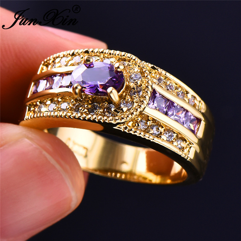 JUNXIN Mystic Oval Stone Purple Rings For Women Yellow Gold Filled Square Zircon Female Wedding Bands Big Luxury Turkish Jewelry
JUNXIN Mystic Oval Stone Purple Rings For Women Yellow Gold Filled Square Zircon Female Wedding Bands Big Luxury Turkish Jewelry