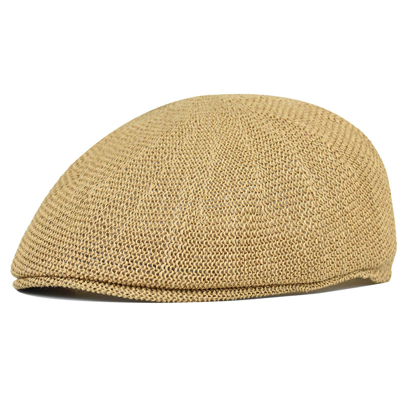 

The New Spring and Summer Breathable Solid Color Mesh Beret Women Sun Protection Sunshade Newspaper Boy Hat Men Forward Cap, Style 2