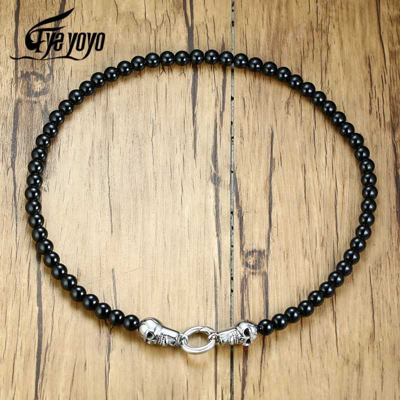 EyeYoYo New Vintage Black Carnelian Barbell Men Necklace Beaded Matte Balck Beads Skull Jewelry for Men
EyeYoYo New Vintage Black Carnelian Barbell Men Necklace Beaded Matte Balck Beads Skull Jewelry for Men