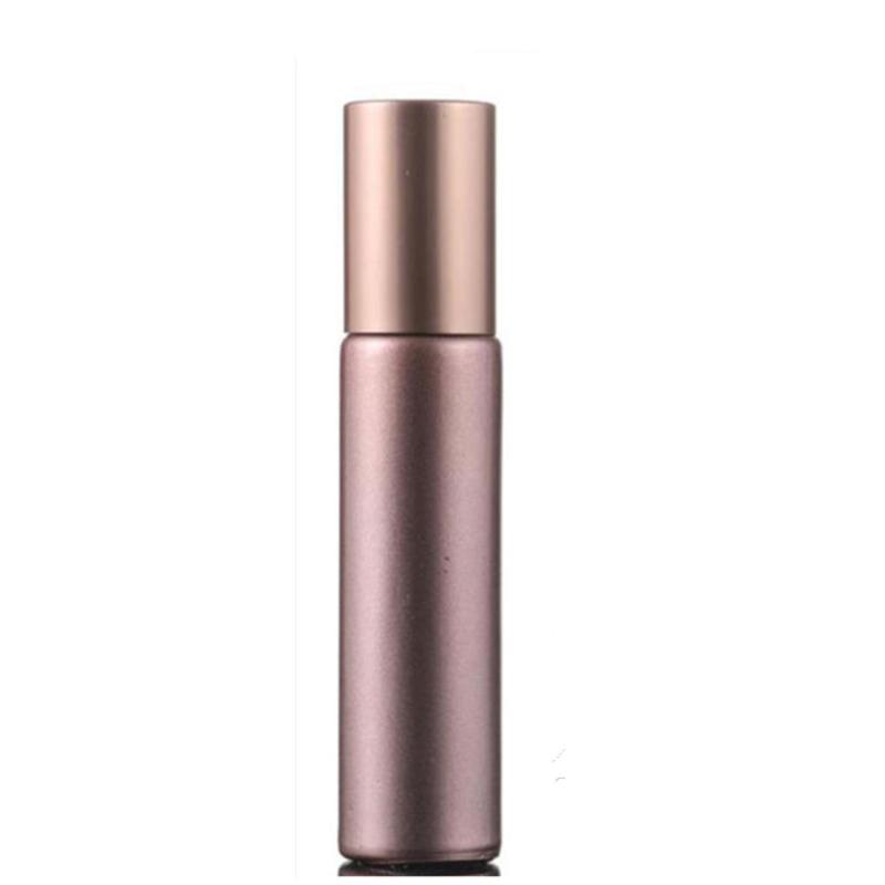 5pcs 10ml Portable Glass Roller Rollerball Essential Oil Bottles rose gold Mist Container Travel Refillable Bottles Transparent
