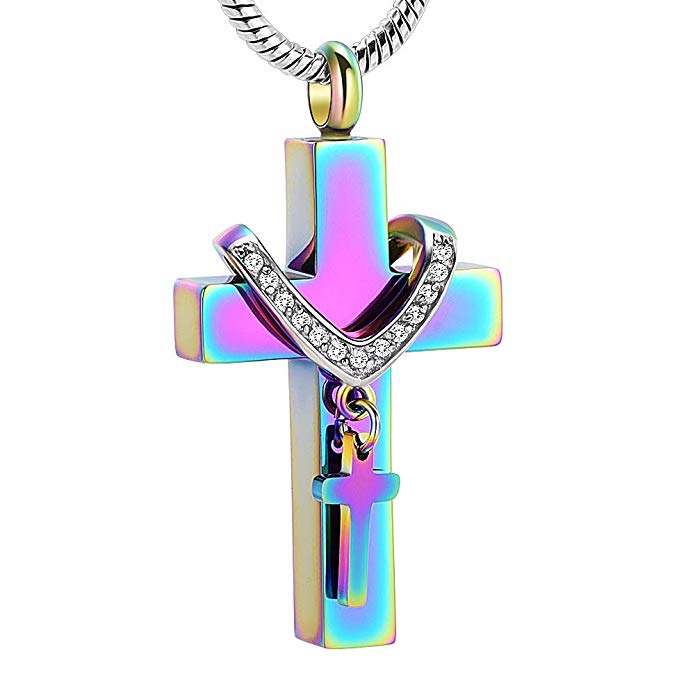 Rainbow Color with crystal collar Pendant Necklace Memorial locket Cremation Ashes Keepsake love eternity Jewelry free funnel
Rainbow Color with crystal collar Pendant Necklace Memorial locket Cremation Ashes Keepsake love eternity Jewelry free funnel