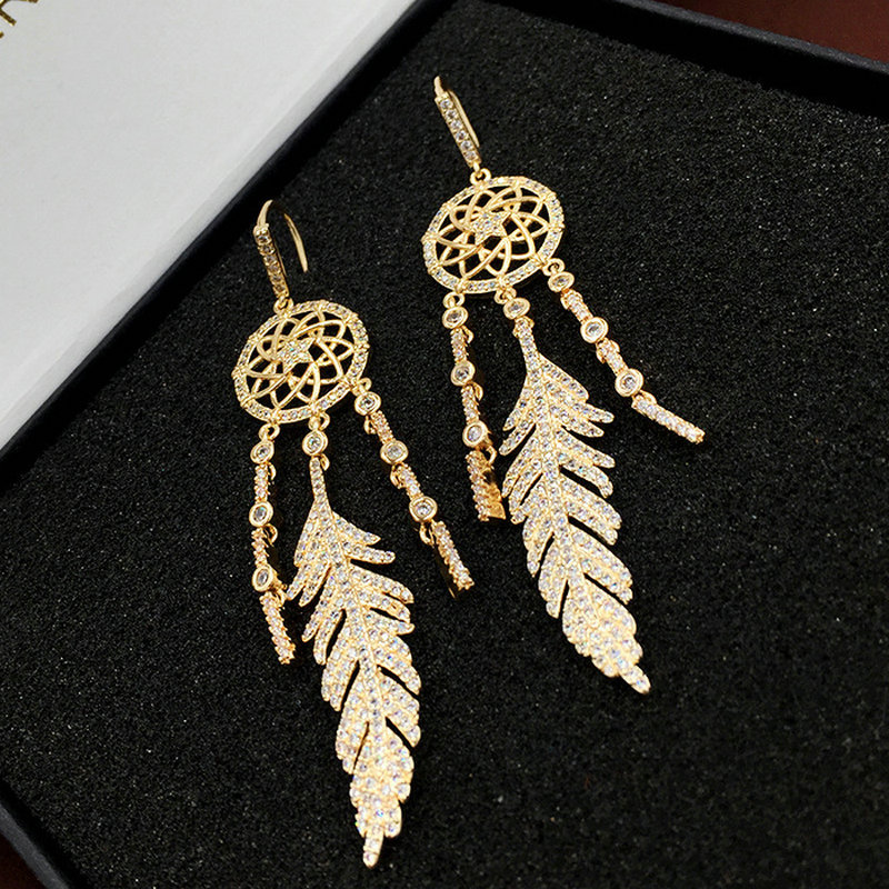 1pair Dream Catcher Earring Tassel Earring Luxury Full-jewelled Drop Fashion Jewelry for Woman Gift
1pair Dream Catcher Earring Tassel Earring Luxury Full-jewelled Drop Fashion Jewelry for Woman Gift