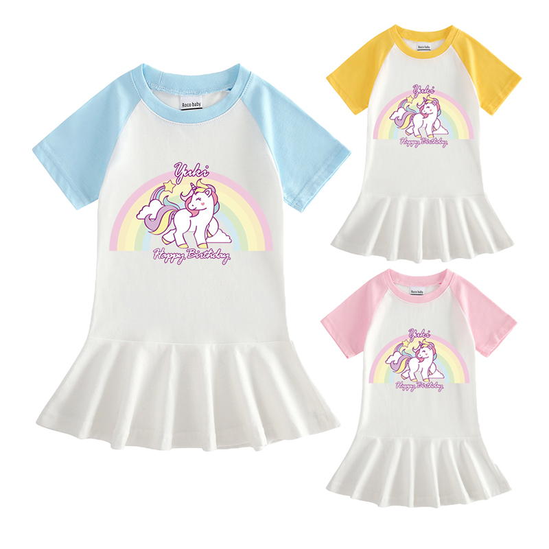 2020 Summer Girls Dressse For Children Rainbow Unicorn Cute Princess Dress Kids Short Sleeve Birthday Dresses Baby Cotton Dress, As the picture1
2020 Summer Girls Dressse For Children Rainbow Unicorn Cute Princess Dress Kids Short Sleeve Birthday Dresses Baby Cotton Dress, As the picture1