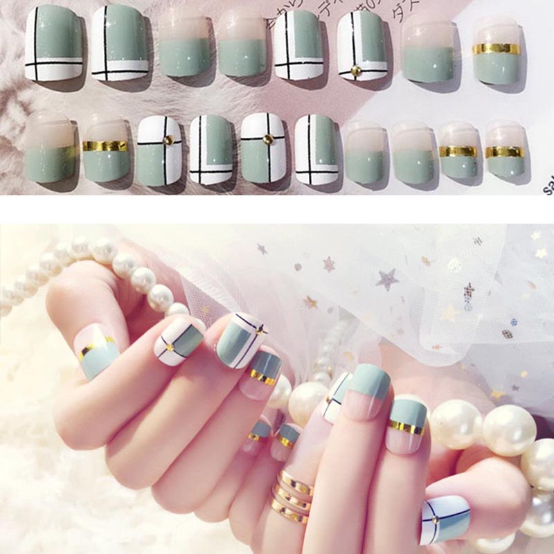 2020 New arrival Professional 24pcs Women Fake Nails Simple Strip Pattern DIY Manicure False Nails Decals, As picture
2020 New arrival Professional 24pcs Women Fake Nails Simple Strip Pattern DIY Manicure False Nails Decals, As picture