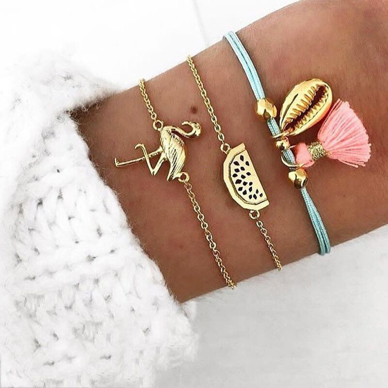 3Pcs/set Fashion Shell Watermelon Flamingo Pendant Bracelet for Women Simple Vintage Multi-layer Bracelet Bangles
3Pcs/set Fashion Shell Watermelon Flamingo Pendant Bracelet for Women Simple Vintage Multi-layer Bracelet Bangles