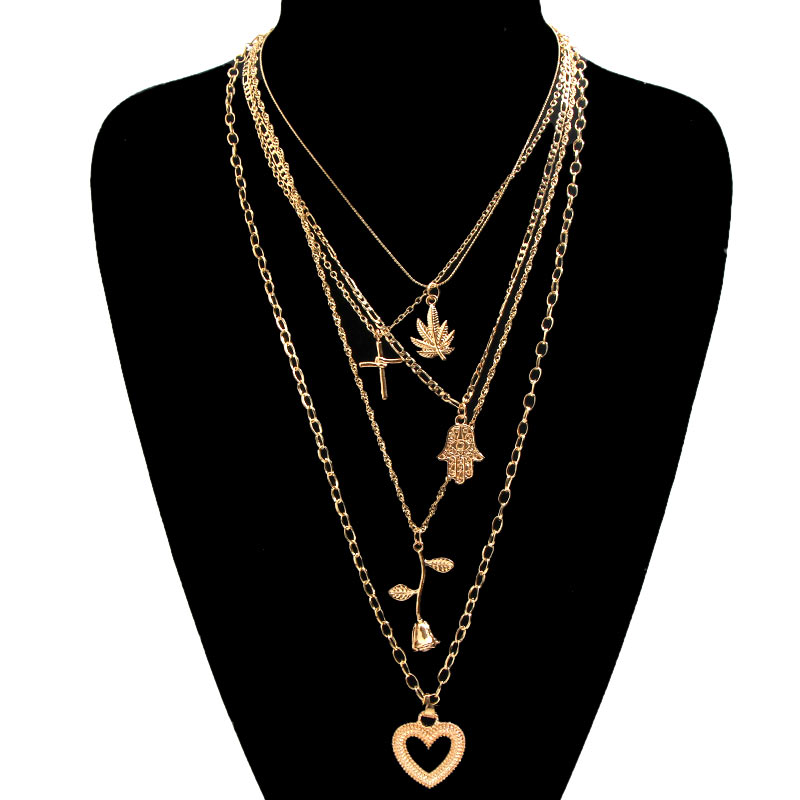 Flatfoosie Multilayer Heart Cross Rose Pendant Necklace Women Vintage Gold Color Long Chain Necklaces Statement Charm Jewelry
Flatfoosie Multilayer Heart Cross Rose Pendant Necklace Women Vintage Gold Color Long Chain Necklaces Statement Charm Jewelry