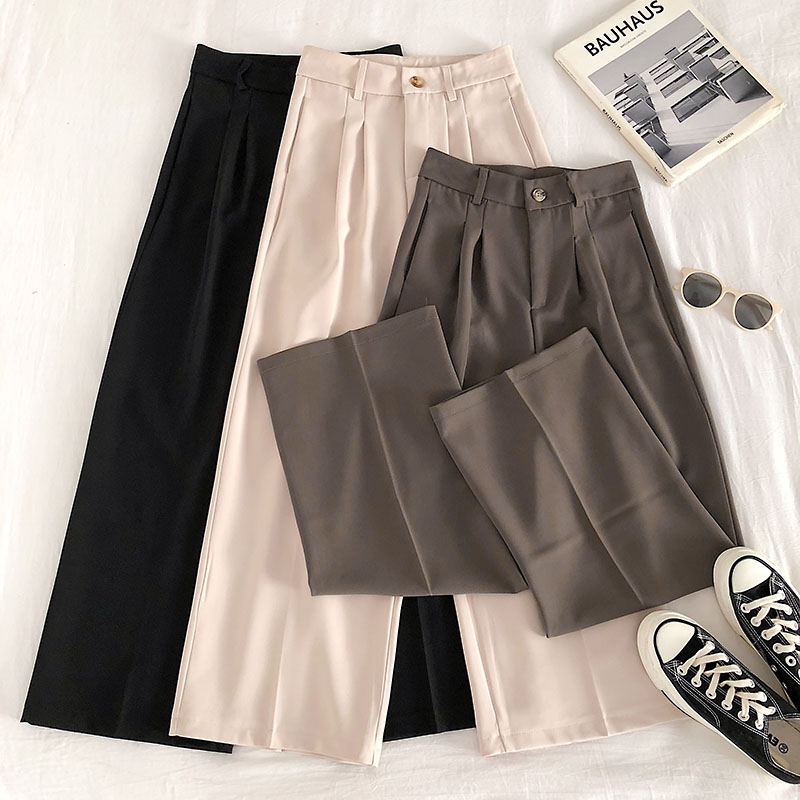 Wide-Leg Suit Pants Women' 2020 Spring and Summer New Korean-Style Loose Slimming Casual Straight-Leg Pants Fashion, Black
Wide-Leg Suit Pants Women' 2020 Spring and Summer New Korean-Style Loose Slimming Casual Straight-Leg Pants Fashion, Black