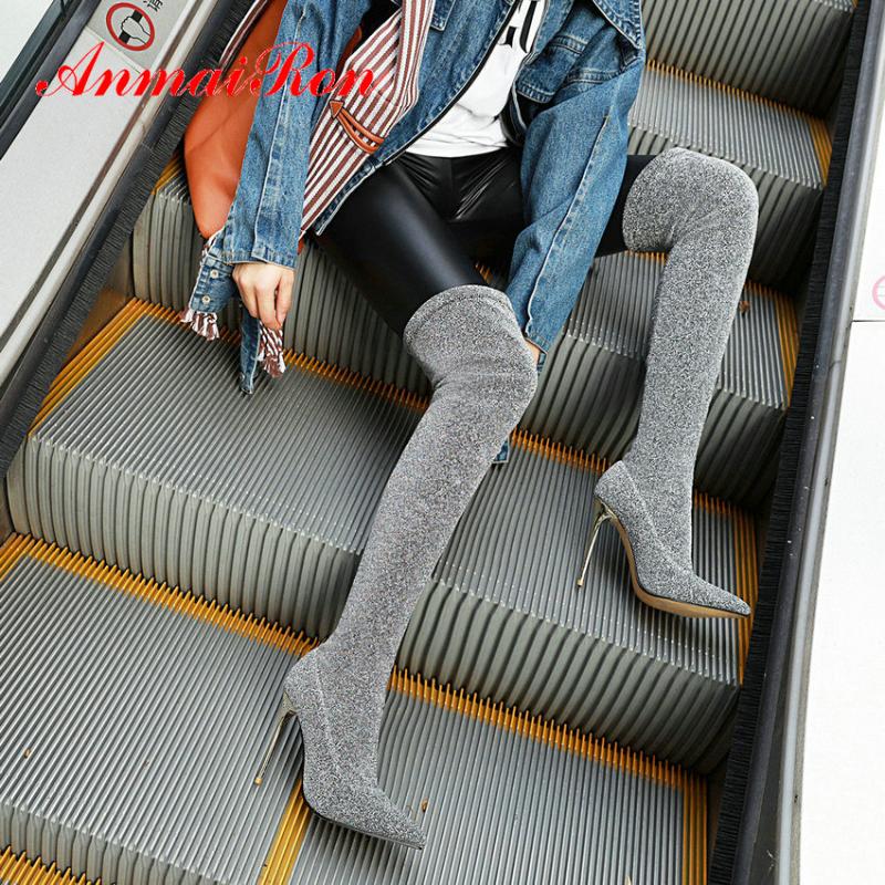 ANMAIRON 2020 Sexy Super High Heels Faux Suede Slim Boots Stretch Fabric Over-the-Knee Boots Leopard Grain Women Shoes 34-43, Black
ANMAIRON 2020 Sexy Super High Heels Faux Suede Slim Boots Stretch Fabric Over-the-Knee Boots Leopard Grain Women Shoes 34-43, Black