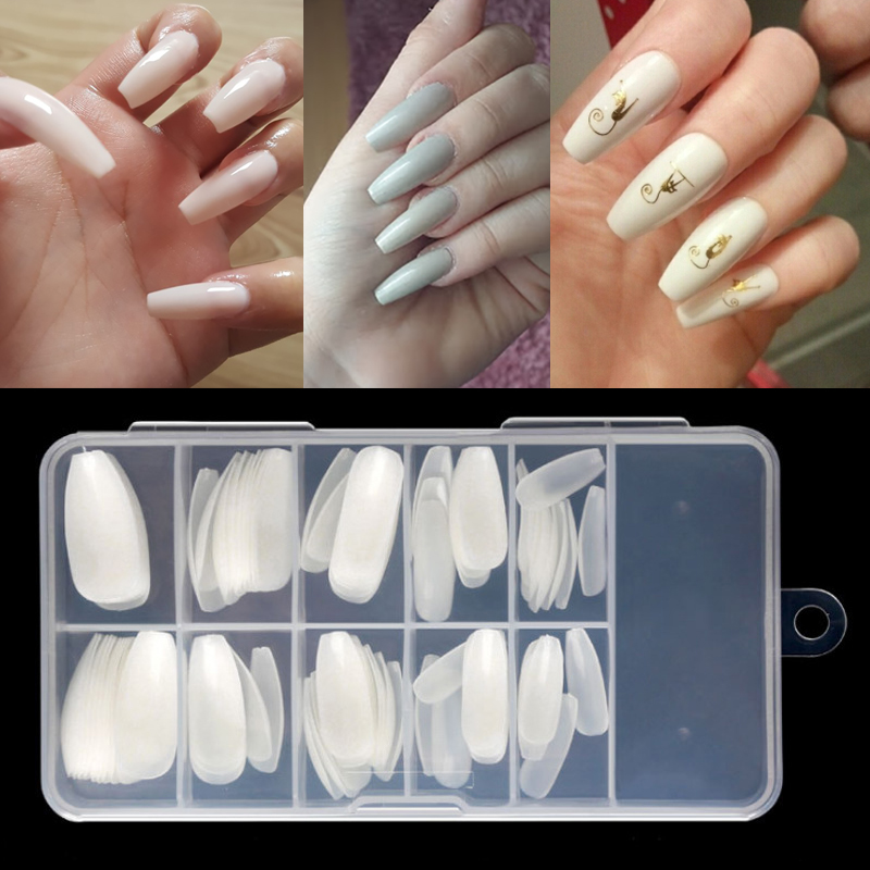100pcs/box Full Cover Nail Tips Long Coffin Ballerina Fake Nails faux ongles Artificial False Nails Art Tips DIY Fingernails, Transparent
100pcs/box Full Cover Nail Tips Long Coffin Ballerina Fake Nails faux ongles Artificial False Nails Art Tips DIY Fingernails, Transparent