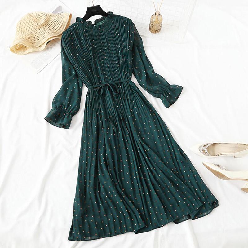 Elegant Polka Dot Women Dress Female Casual Flare Sleeve Office Chiffon Dot Print Dresses A-line Vintage Sweet Clothing Vestidos, Flower 4
Elegant Polka Dot Women Dress Female Casual Flare Sleeve Office Chiffon Dot Print Dresses A-line Vintage Sweet Clothing Vestidos, Flower 4
