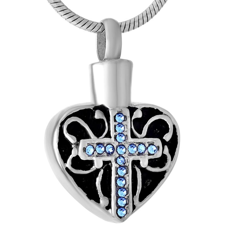 IJD9507 Stainless Steel Memorial Inlay Crystal Cross Heart-Shaped Women Cremation Love for Ashes Urn Pendant Necklace Jewelry
IJD9507 Stainless Steel Memorial Inlay Crystal Cross Heart-Shaped Women Cremation Love for Ashes Urn Pendant Necklace Jewelry