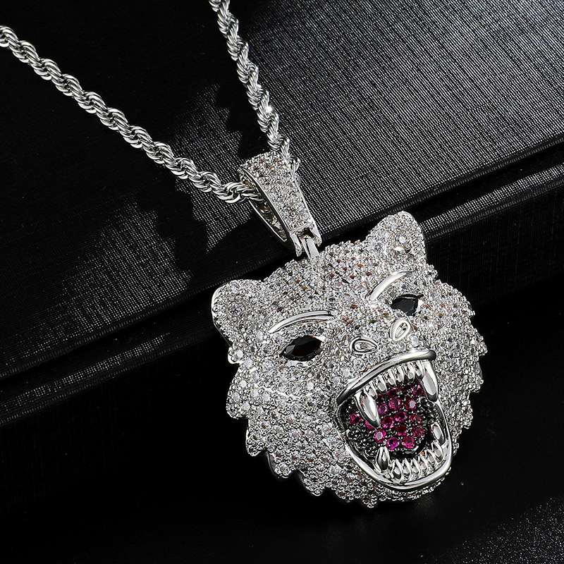 Pendant Necklaces CZ Stone Paved Bling Iced Out Wolf Head Pendants Necklace For Men Rapper Jewelry Gold Color Animal Shape
Pendant Necklaces CZ Stone Paved Bling Iced Out Wolf Head Pendants Necklace For Men Rapper Jewelry Gold Color Animal Shape