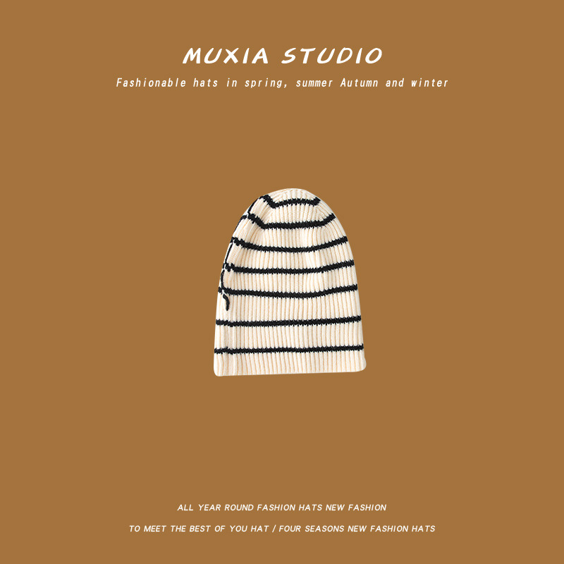 Striped Beanies For Men Unisex Summer Thin Knitted Beanie Men's Multifunction Hedging Cap Hats For Male Kerchief