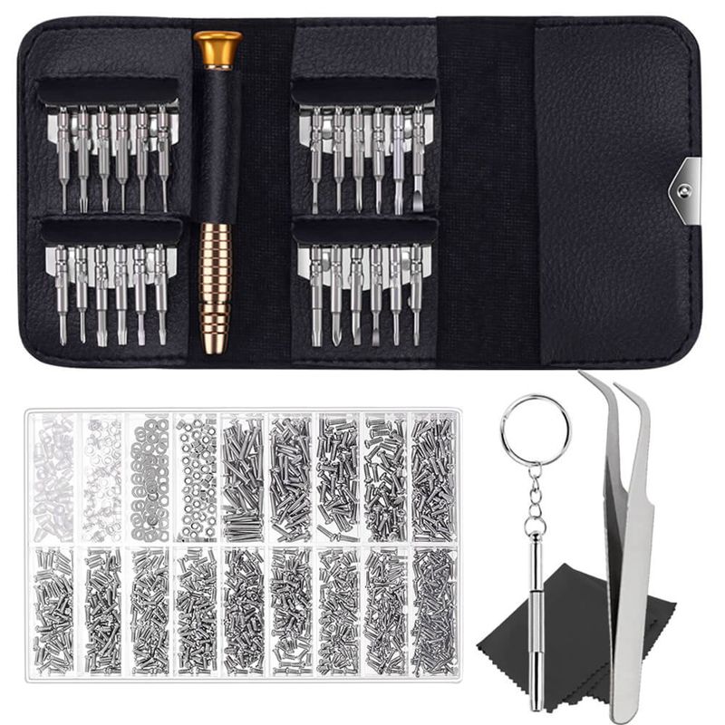 Eyeglass Repair Kit With 25Pcs Precision Eyeglass Screwdriver Set And 1000Pcs Glasses Screws For Eyeglasses Sunglasses Repair 
Eyeglass Repair Kit With 25Pcs Precision Eyeglass Screwdriver Set And 1000Pcs Glasses Screws For Eyeglasses Sunglasses Repair