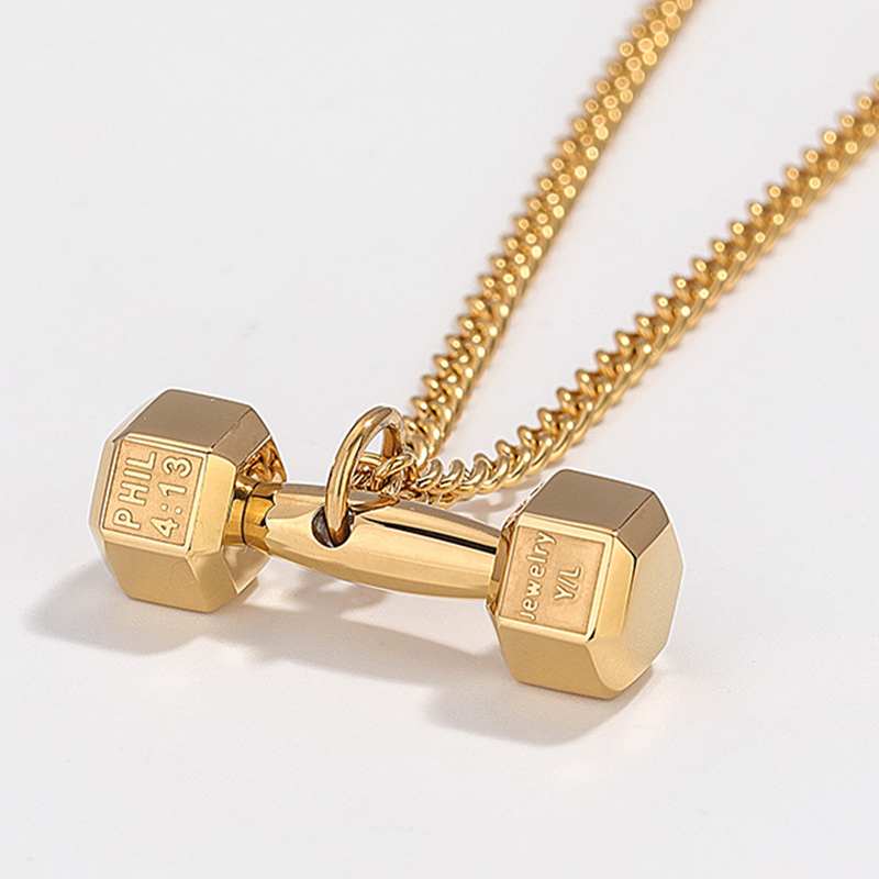men's necklace Fitness dumbbell sport pendant necklace women hanging male stainless steel hip hop domineering gold men
men's necklace Fitness dumbbell sport pendant necklace women hanging male stainless steel hip hop domineering gold men