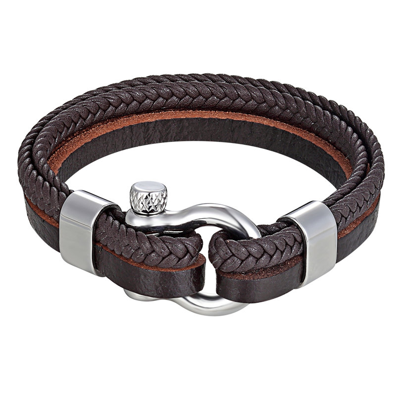 High Quality Stainless Steel Shackle Buckle Leather Survival Bracelets Bangle Men Surf Nautical Sailor Surfer Wristband Jewelry
High Quality Stainless Steel Shackle Buckle Leather Survival Bracelets Bangle Men Surf Nautical Sailor Surfer Wristband Jewelry