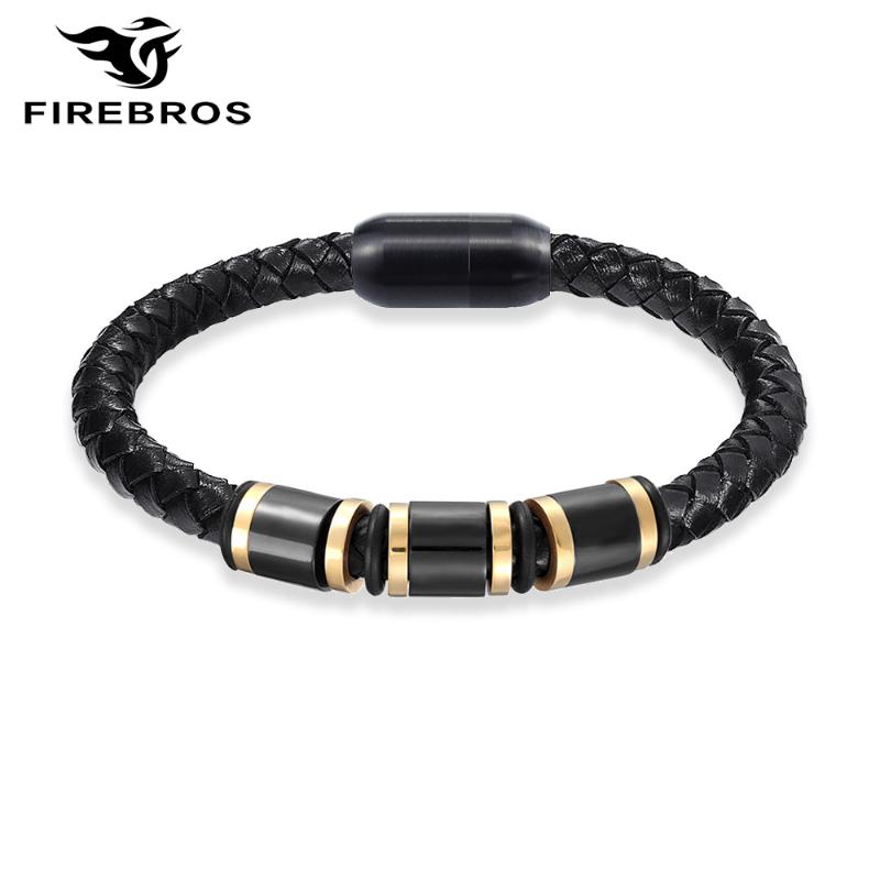 FIREBROS 2020 New Women Men Jewelry Gift Genuine Leather Charm Bracelet Bangle Black Magnetic Clasp Stainless Steel Metal Beads
FIREBROS 2020 New Women Men Jewelry Gift Genuine Leather Charm Bracelet Bangle Black Magnetic Clasp Stainless Steel Metal Beads